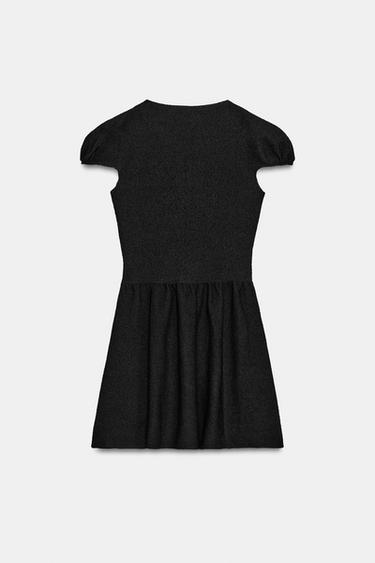ROBE BOUCLÉ À MANCHES BOUFFANTES - Noir de Zara - Image 7