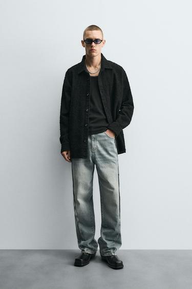 BAGGY FIT JEANS WITH SEAMS - Blue / Green by Zara - Image 0