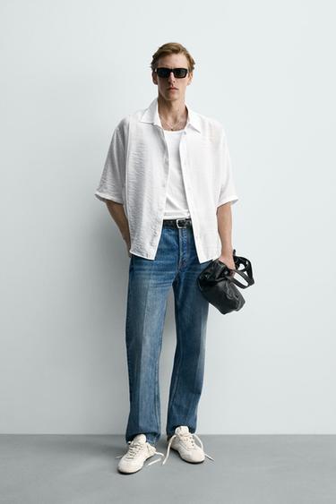 CAMISA FLUIDA TEXTURA - Blanco de Zara - Imagen 0