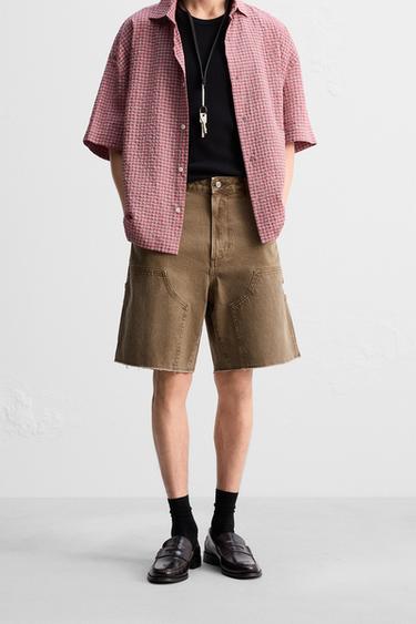 BERMUDA BOLSO CARPINTEIRO - Marrom da Zara