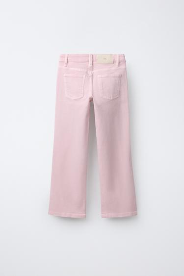 STUDDED BOOTCUT JEANS WITH VENTS - Pink / White by Zara - Image 1