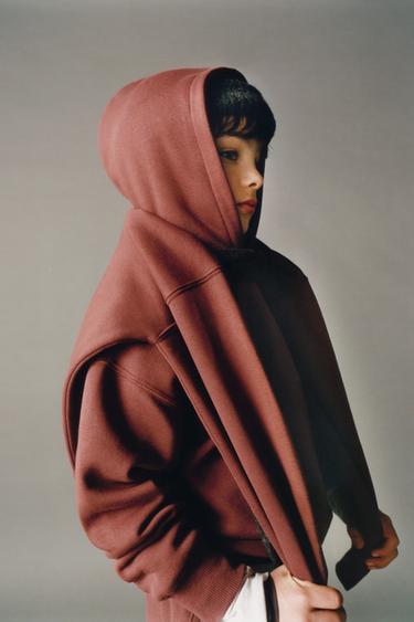 Zara PLAIN SWEATSHIRT - Dark burgundy - Image 0
