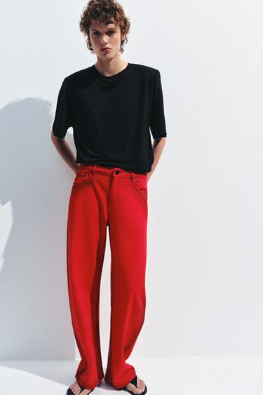 TEXANS ZW COLLECTION WIDE LEG TIR CURT - Vermell de Zara