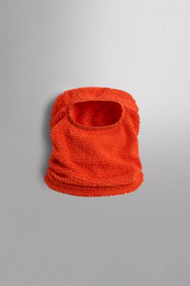 Zara TEXTURED FLEECE SKI BALACLAVA - Orange