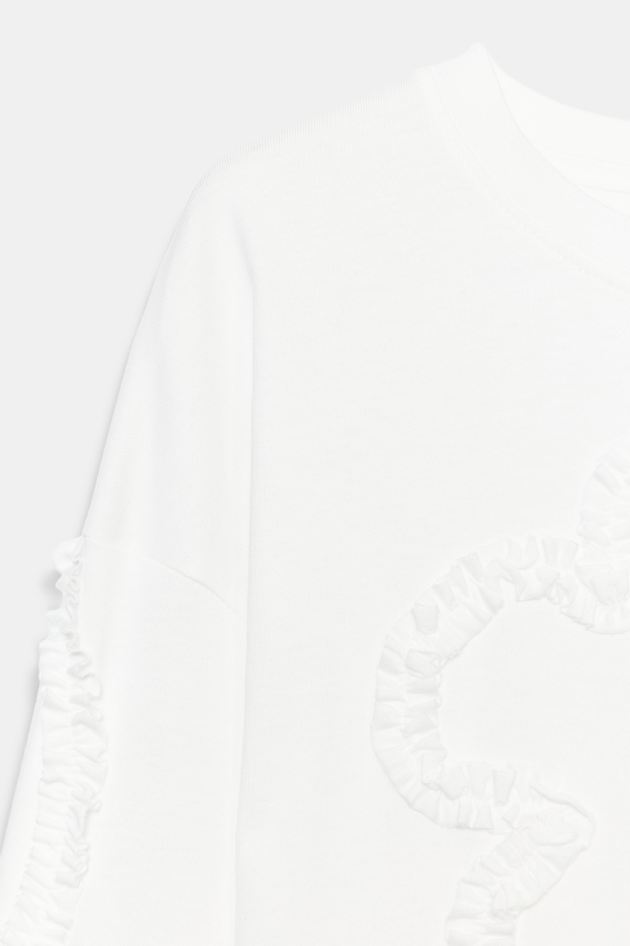 Zara UZUN KOLLU DOKULU T-SHIRT görsel 8