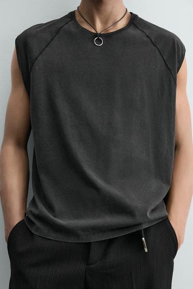 DÉBARDEUR LAVÉ - Anthracite foncé de Zara - Image 4