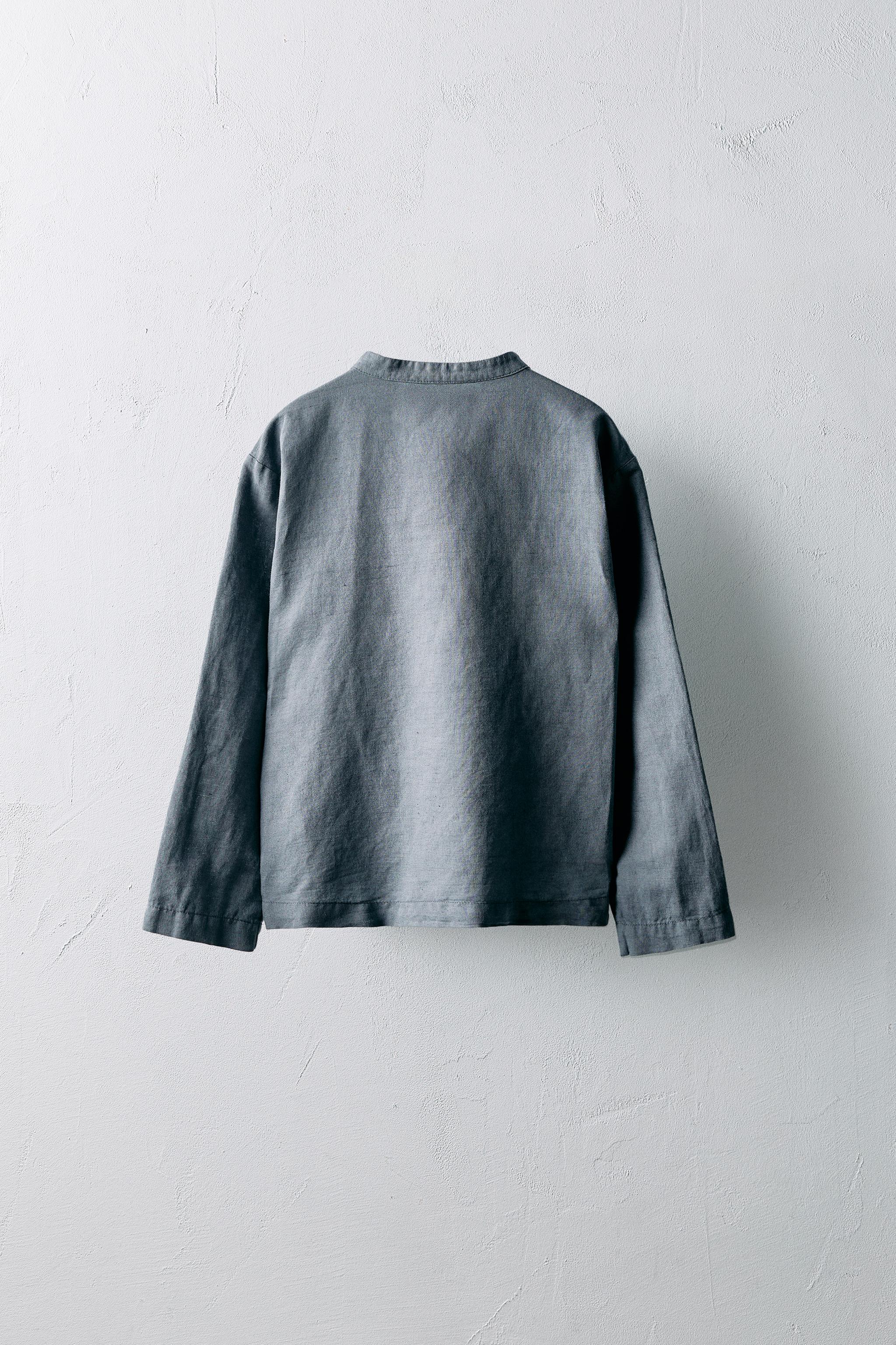 AT LAST & CO ツータック リネン linen 32 Linen shirt | Green | mint | Slim fit | 30-203344A | LINDBERGH