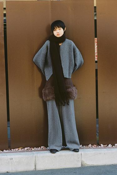 ソフトタッチパラッツォパンツミディアムグレーZaraのソフトタッチパラッツォパンツ - ミディアムグレー 