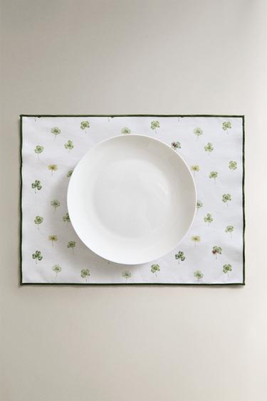 SET DE TABLE ENDUIT TRÈFLE - Vert de Zara - Image 4