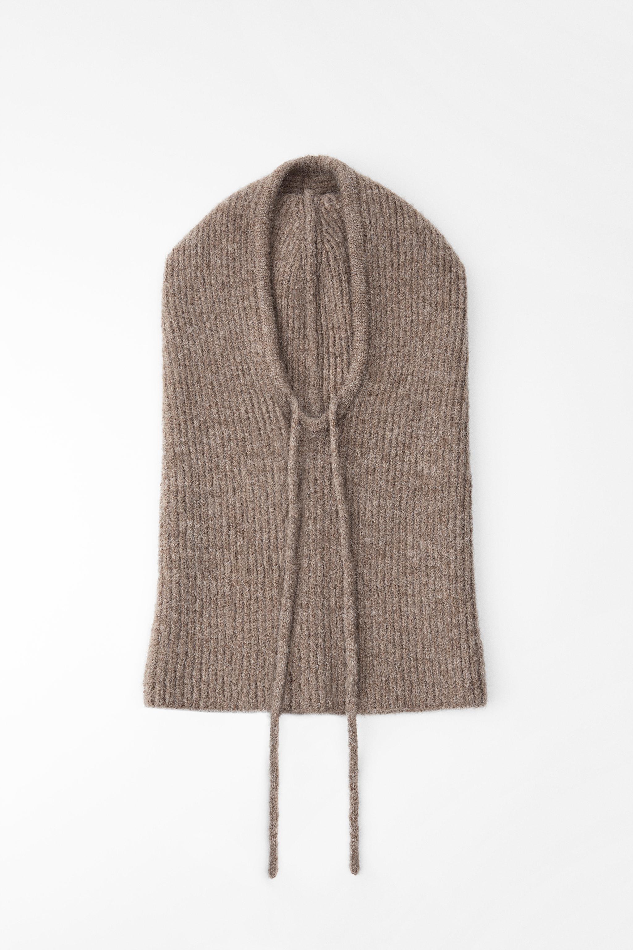 RIBBED DRAWSTRING HOOD - Brown / Taupe | ZARA United States