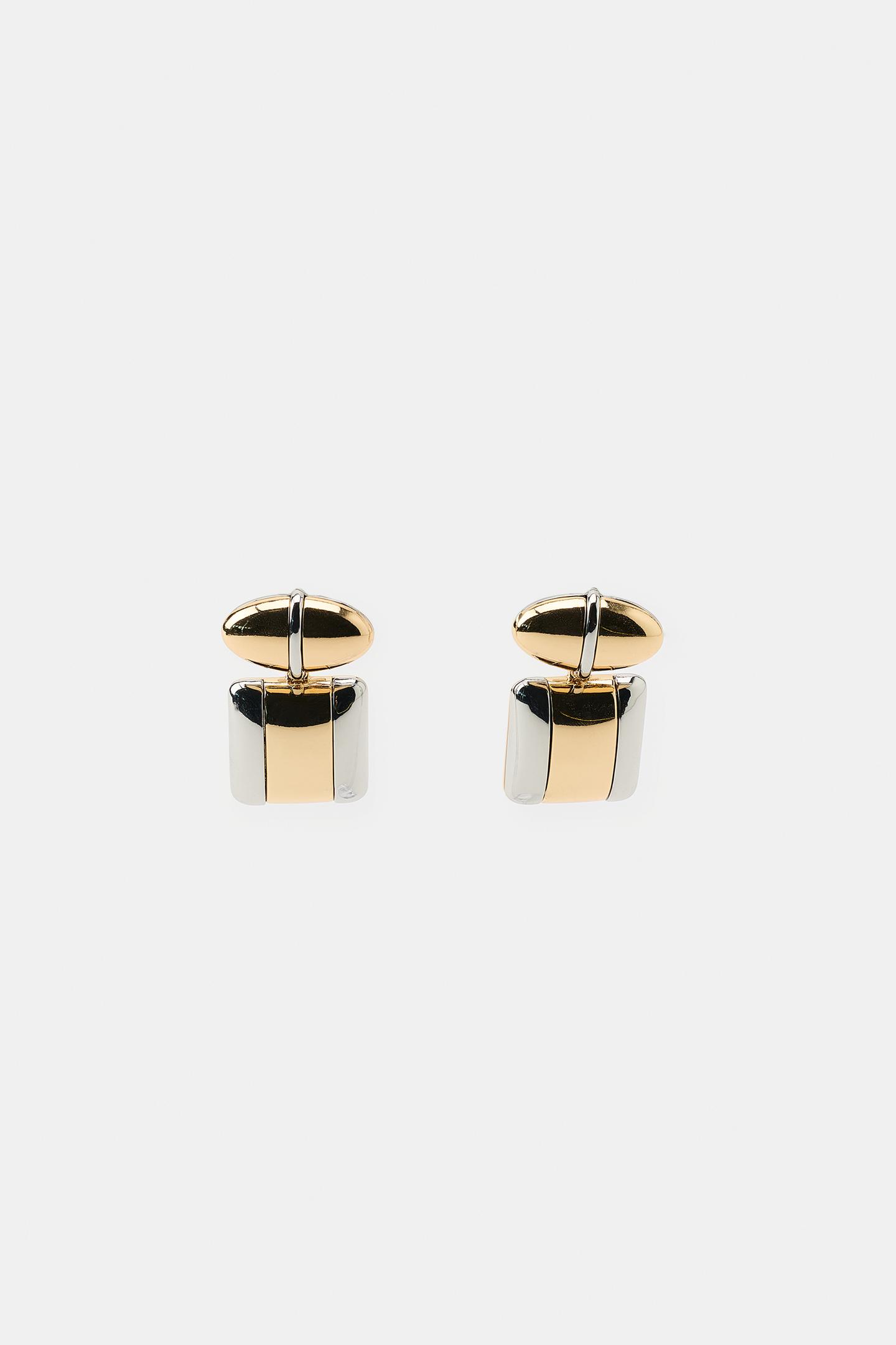 Женские серьги Zara Combined Metallic, цвет: Золотой / Серебряный — фото 3