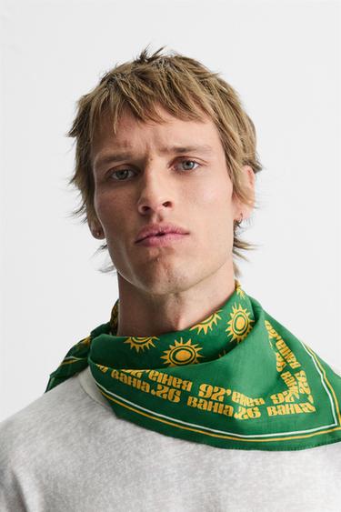 Zara GRAPHIC PRINT BANDANA - Green - Image 0