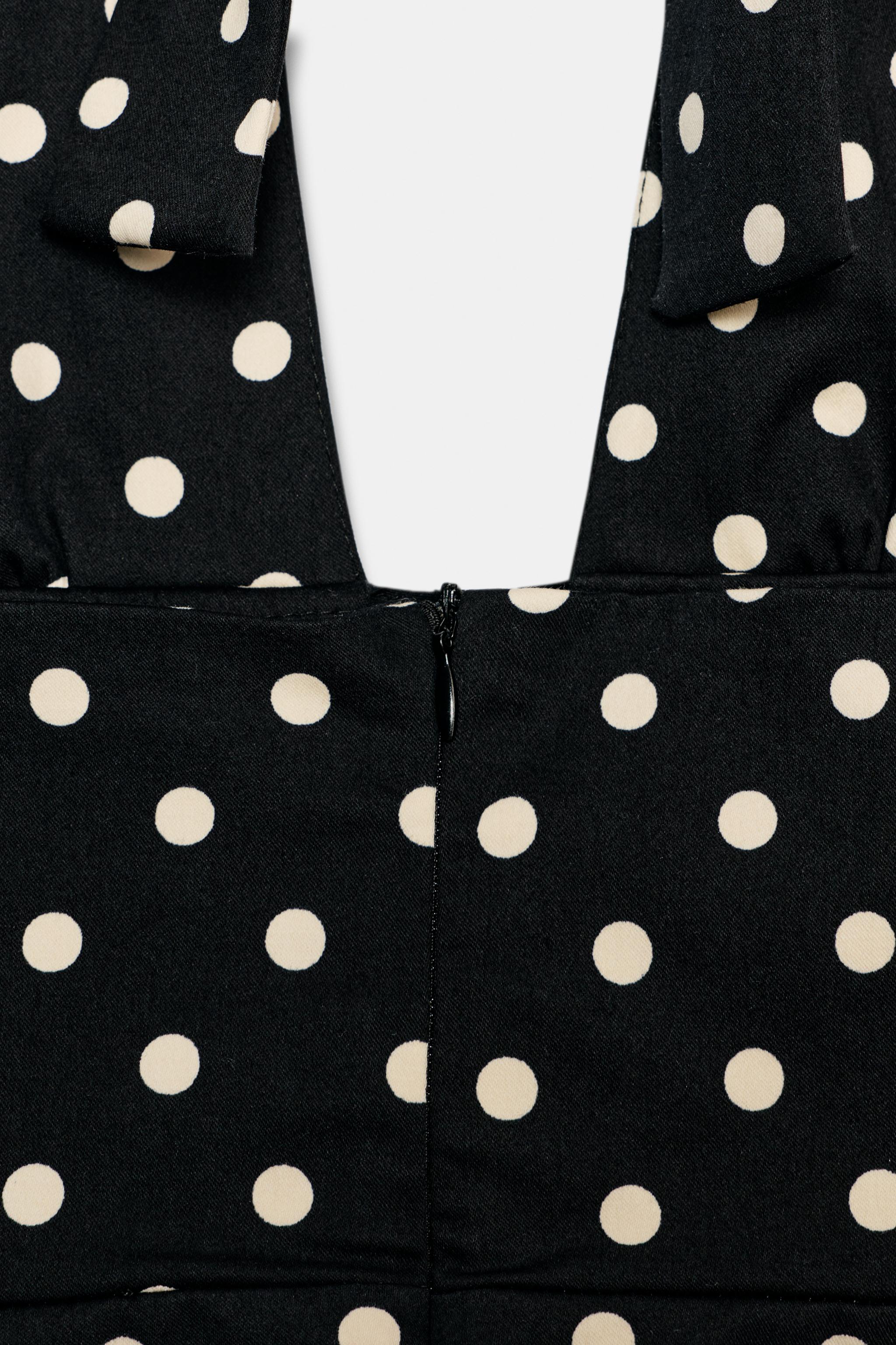 Женские платья Zara POLKA DOT CAPE SKIRT HALTER DRESS — фото 7