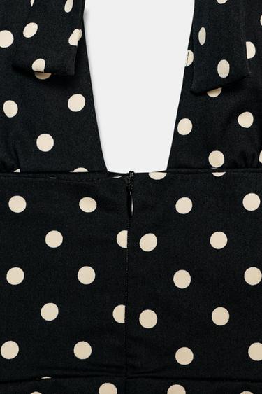 ROBE HALTEUR JUPE CAPE À POIS - Noir / Blanc de Zara - Image 6