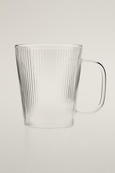 BOROSILICATE GLASS MUG WITH LINES - Transparent by Zara - Image 0