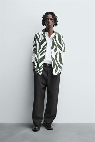 FLORAL PRINT STRETCH SHIRT - White by Zara - Image 0