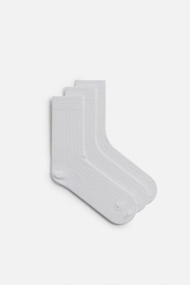 LOT DE 3 PAIRES DE CHAUSSETTES STRUCTURÉES - Blanc de Zara - Image 1