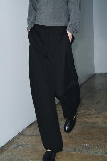 ZW COLLECTION FLOWING BALLOON TROUSERS - Black by Zara