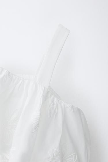 TOP ASYMÉTRIQUE À VOLANT - Blanc de Zara - Image 3