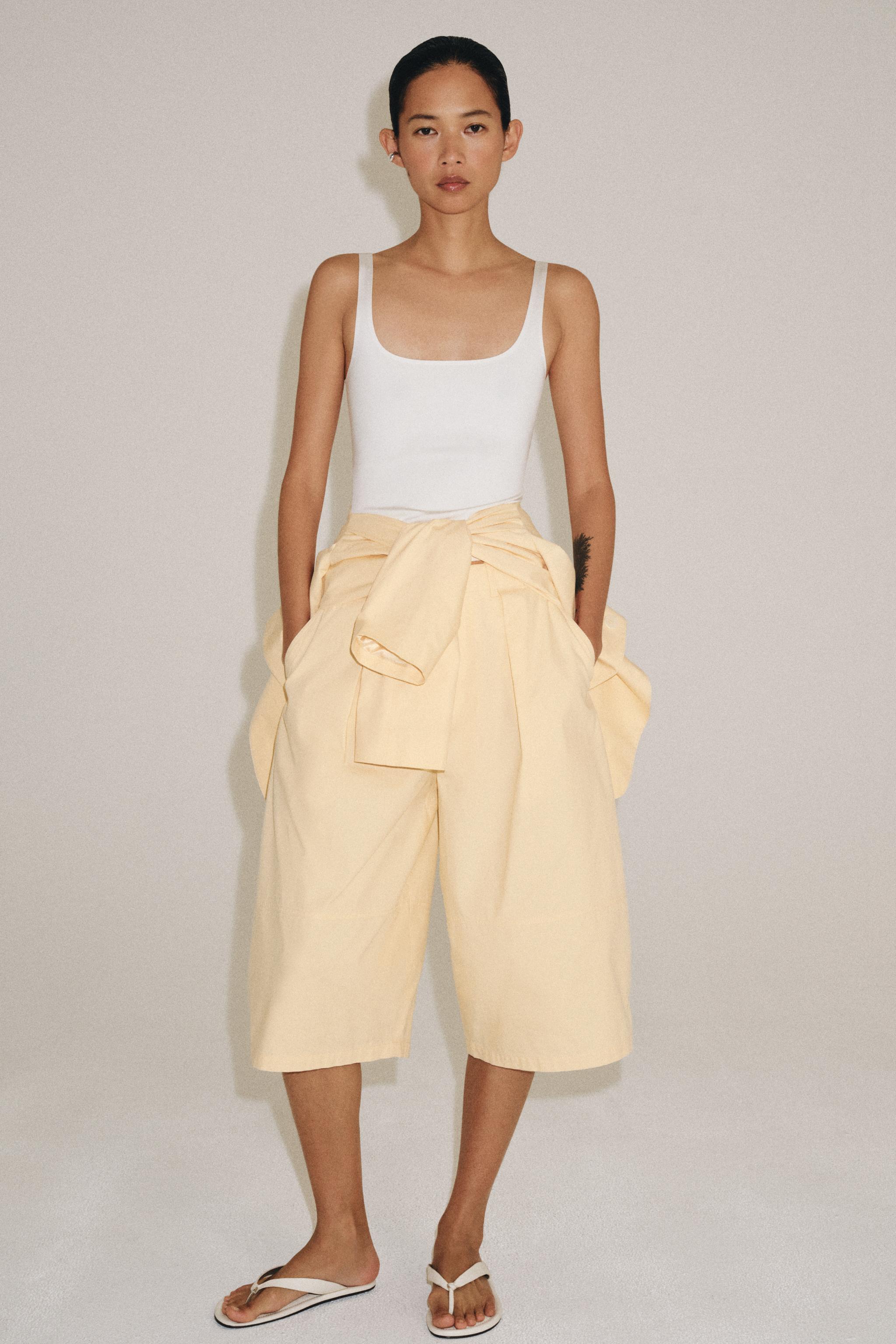 Polyamide Spaghetti Strap Top — White