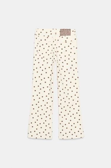 Z1975 MID-WAIST MINI FLARE JEANS WITH DOTS - Oyster-white by Zara - Image 9