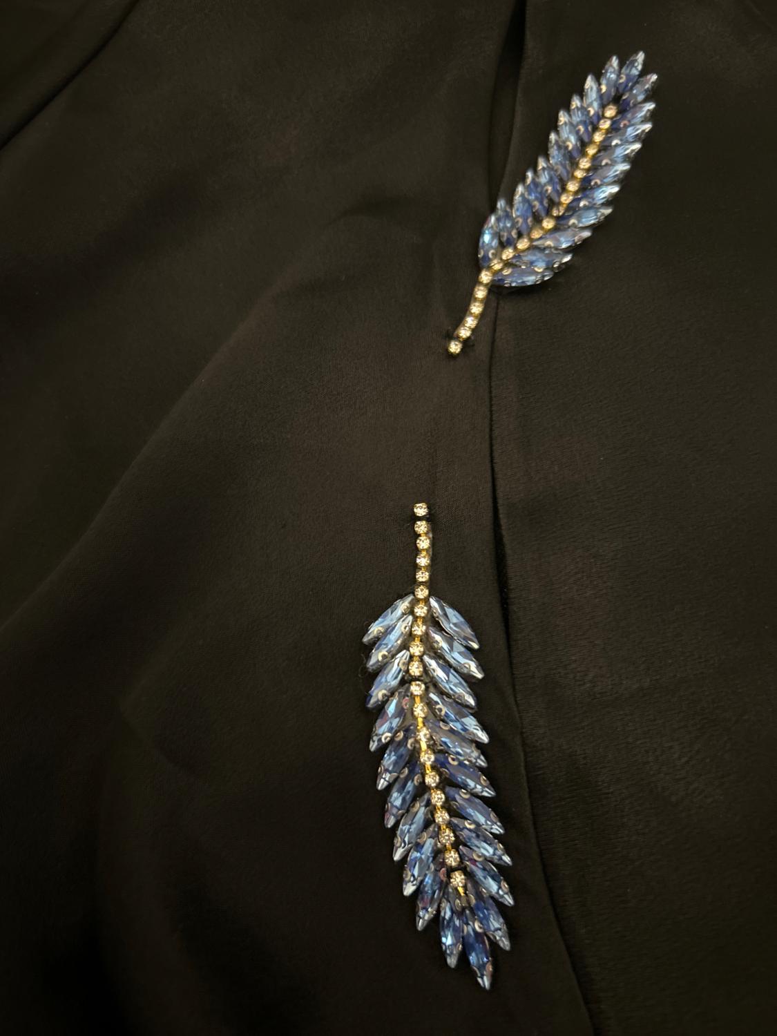 SATIN DRESS WITH LEAF PRINT - Image 4
