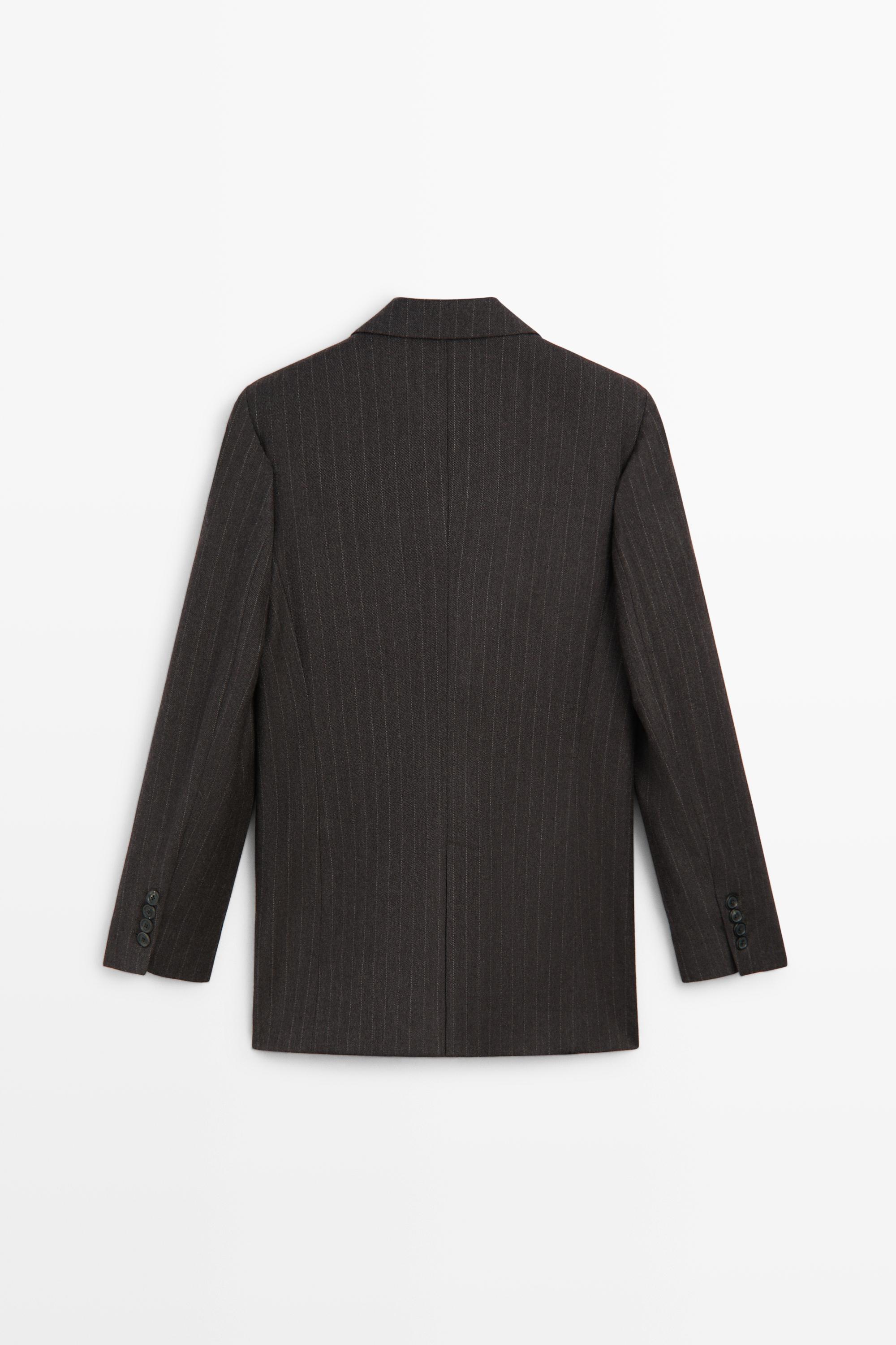 Pinstripe suit blazer