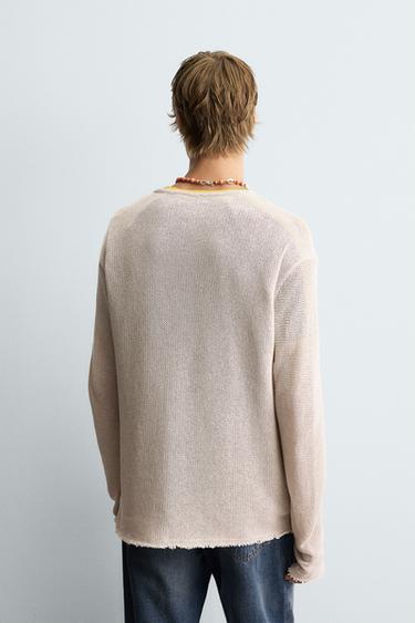 TEXTURED KNIT SWEATER - Stone by Zara - Image 2
