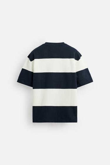 CONTRAST STRIPE SWEATSHIRT - Ecru / Navy by Zara - Image 7