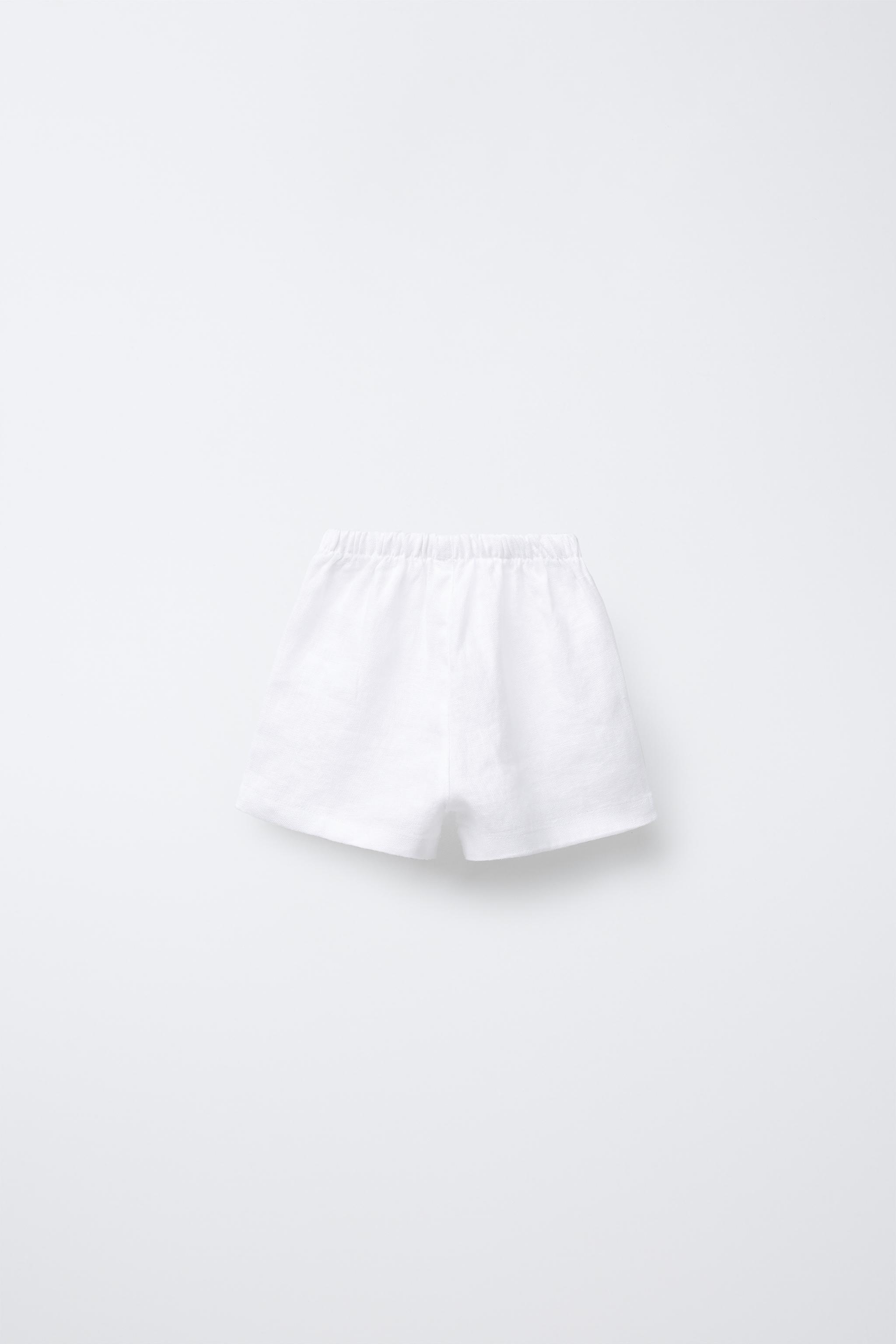 【ZARA】リネン100% バミューダパンツ ホワイト | 1618/307/250 バミューダパンツ、リネン100% - ホワイト | ZARA Japan / 日本
