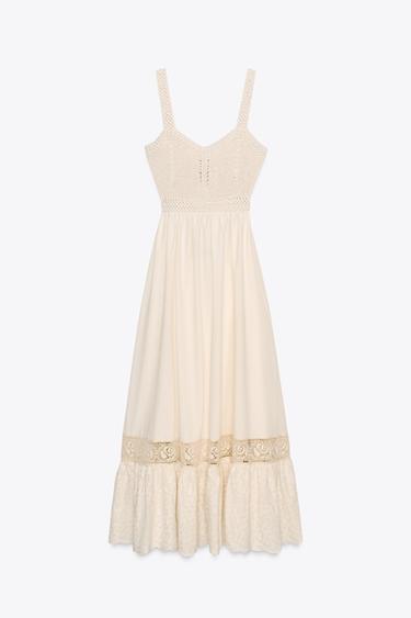 COMBINATION KNIT DRESS - Ecru by Zara