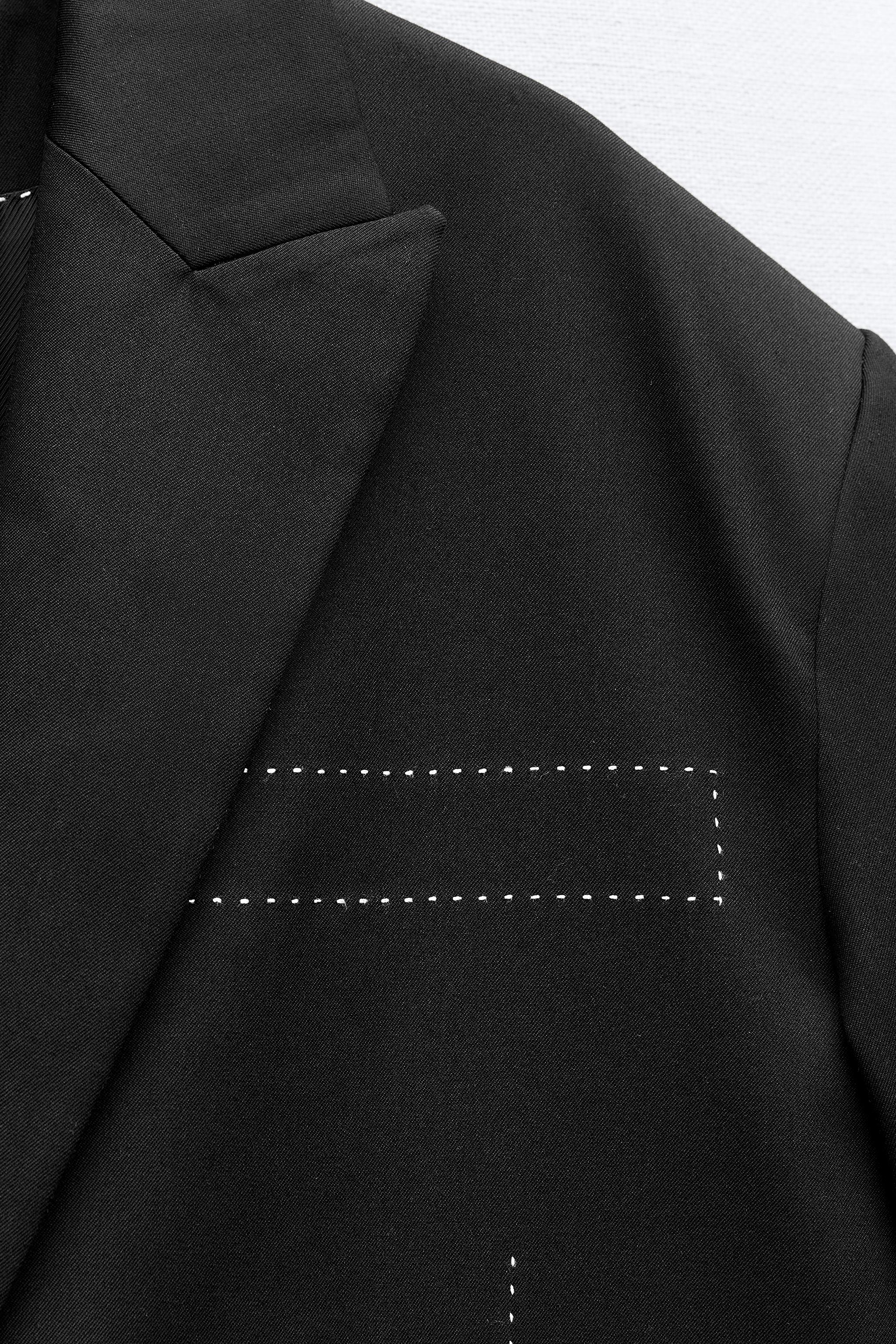 TOPSTITCHED OVERSIZED BLAZER - Black