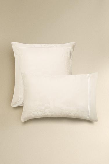 SATEEN JACQUARD PILLOWCASE - Oyster-white by Zara - Image 0