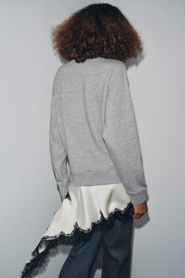 RUSTIC RIB SWEATSHIRT - Grey marl by Zara - Image 1