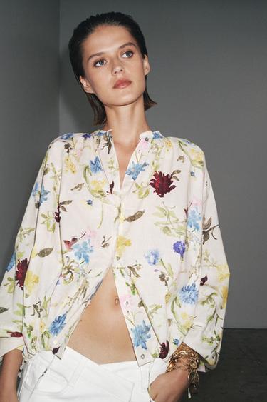 Zara ZW COLLECTION FLORAL PRINT SHIRT - 029
