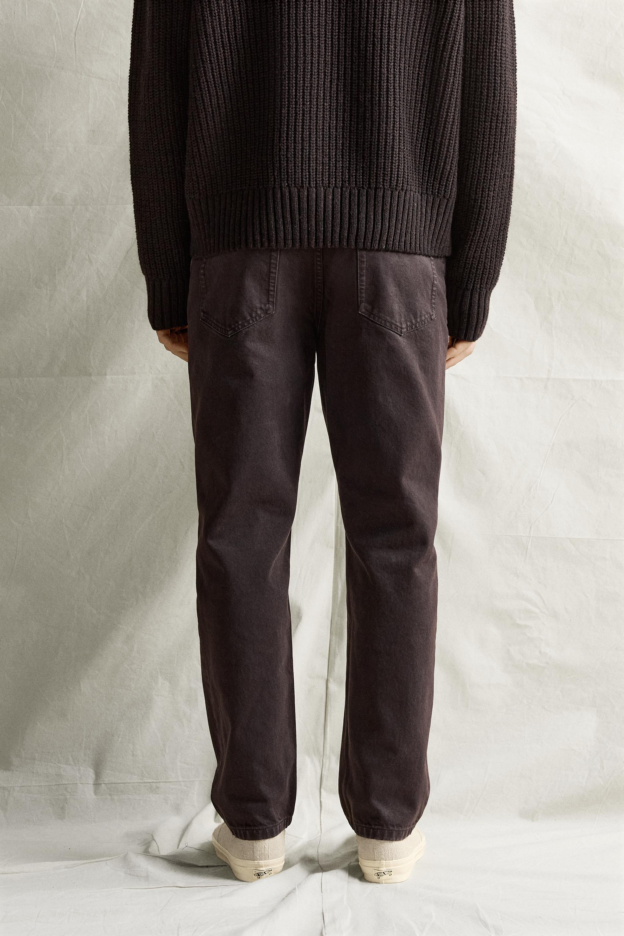 WASHED STRAIGHT-FIT PANTS