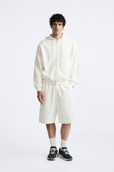 Zara HEAVY WEIGHT JOGGER SHORTS - Oyster-white - Image 0