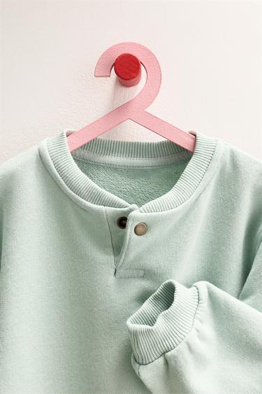 ZARA TIMELESS - EINFARBIGES SWEATSHIRT - Blau / Grün von Zara