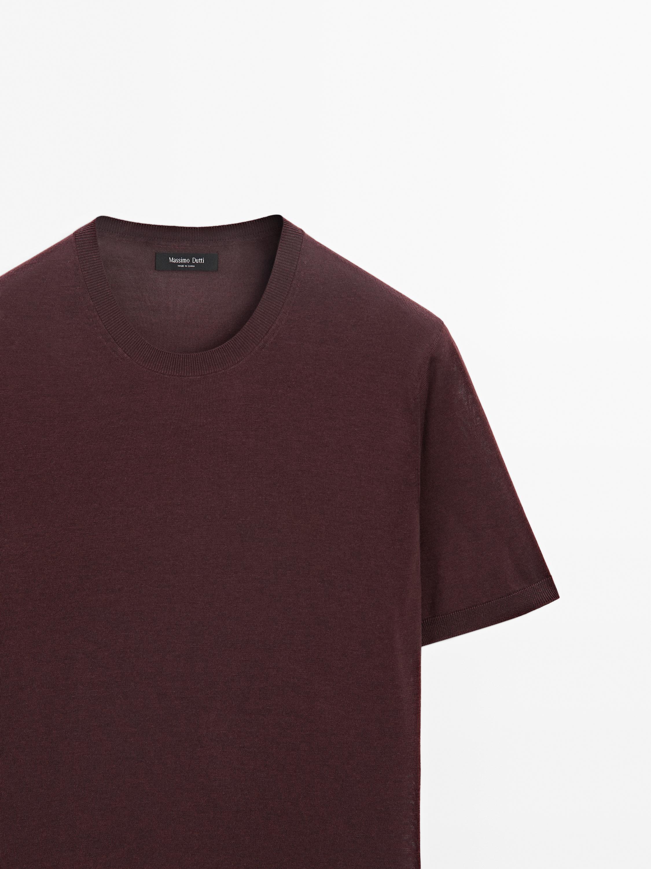 Short sleeve fine knit sweater