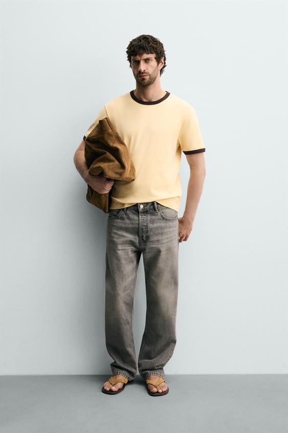 BASIC KONTRAST BİYE DETAYLI T-SHIRT