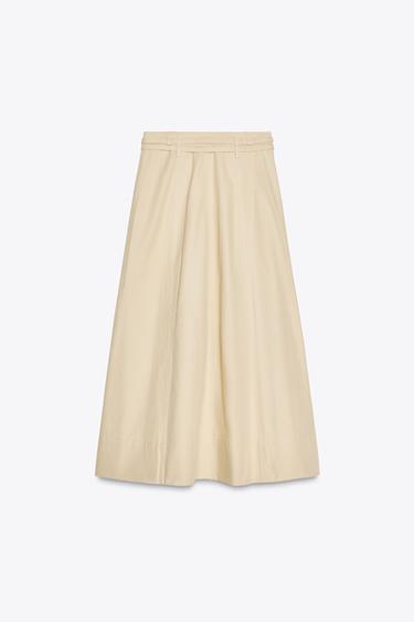 BUTTON-UP WRAP MIDI SKIRT - Sand by Zara - Image 2