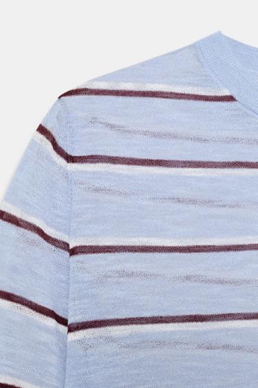 EXTRA FINE WOOL BLEND STRIPED TOP - Blue by Zara - Image 4