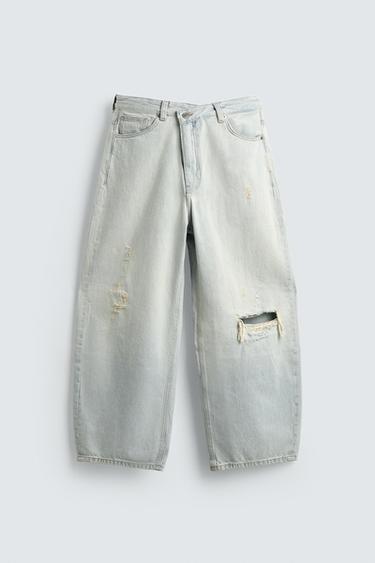 RELAXED FIT JEANS - Light blue by Zara