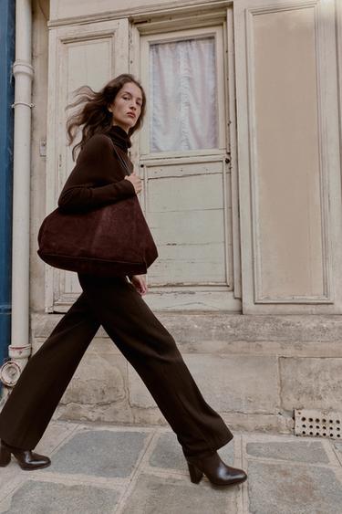 PANTALON DROIT TAILLE NORMALE - Marron de Zara - Image 3