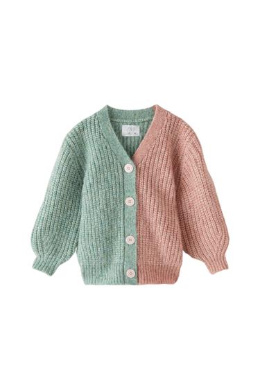 CONTRASTING KNIT CARDIGAN