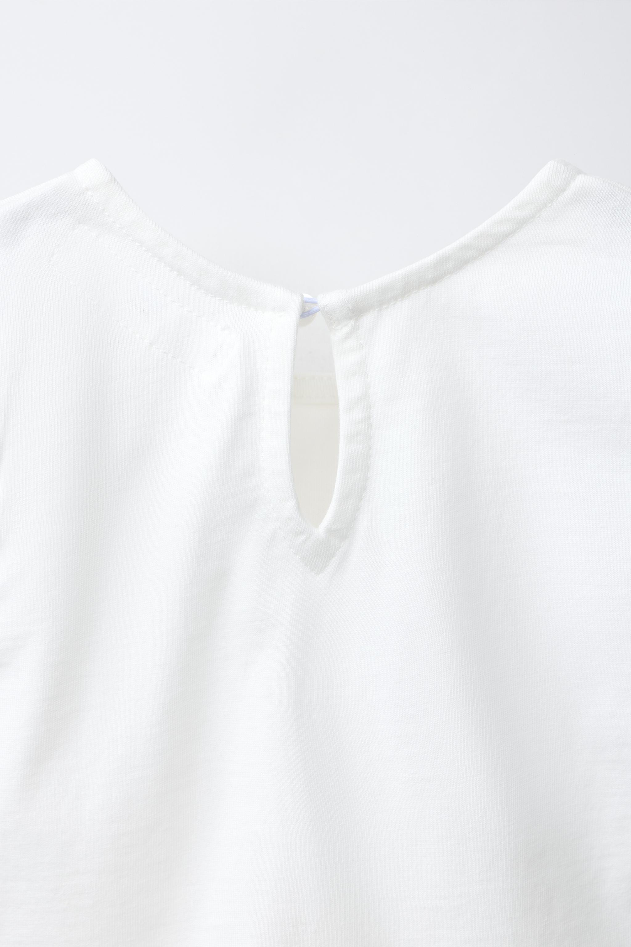 Детские футболки Zara SWISS EMBROIDERY CONTRAST T-SHIRT — фото 5
