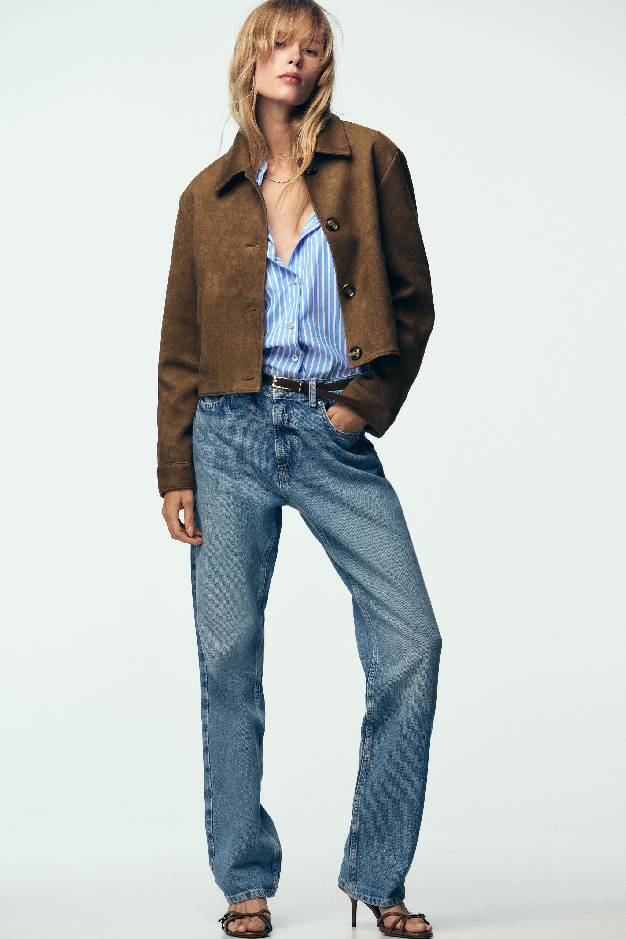 ブラウン カジュアルジャケット ポケット付き スエード風ジャケット - ブラウン | ZARA Japan / 日本