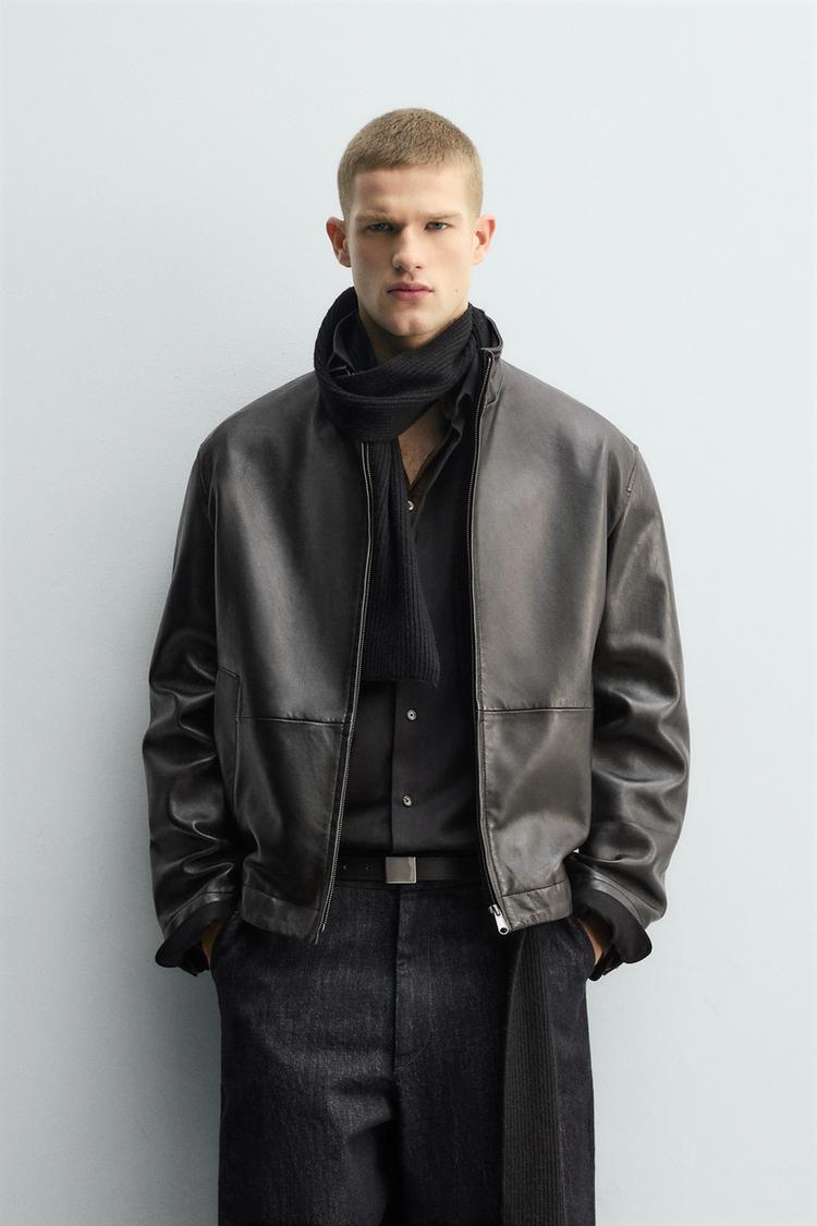 ZARA RELAXED FIT LEATHER JACKET