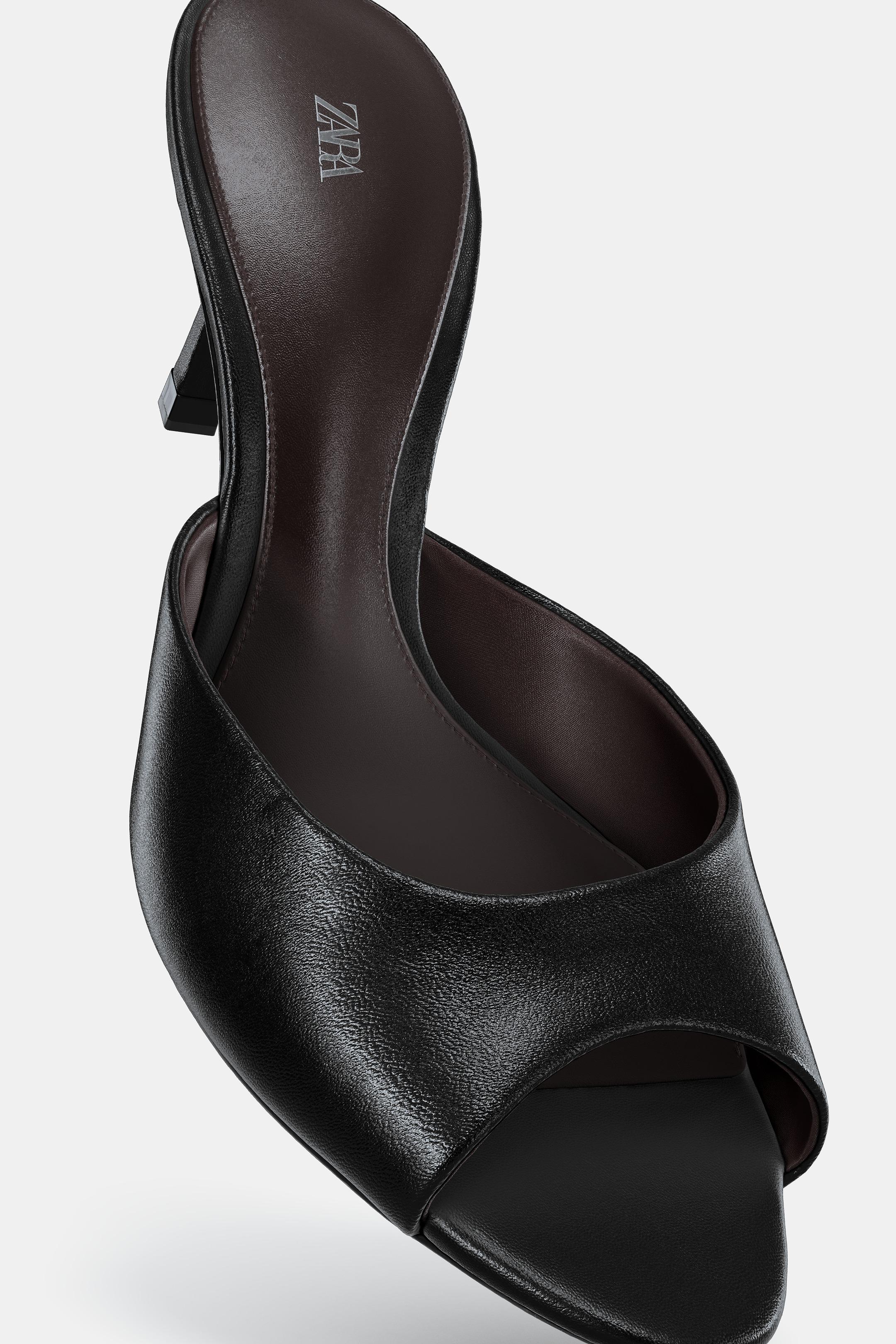 レザーミュールサンダル - ブラック | ZARA Japan / 日本