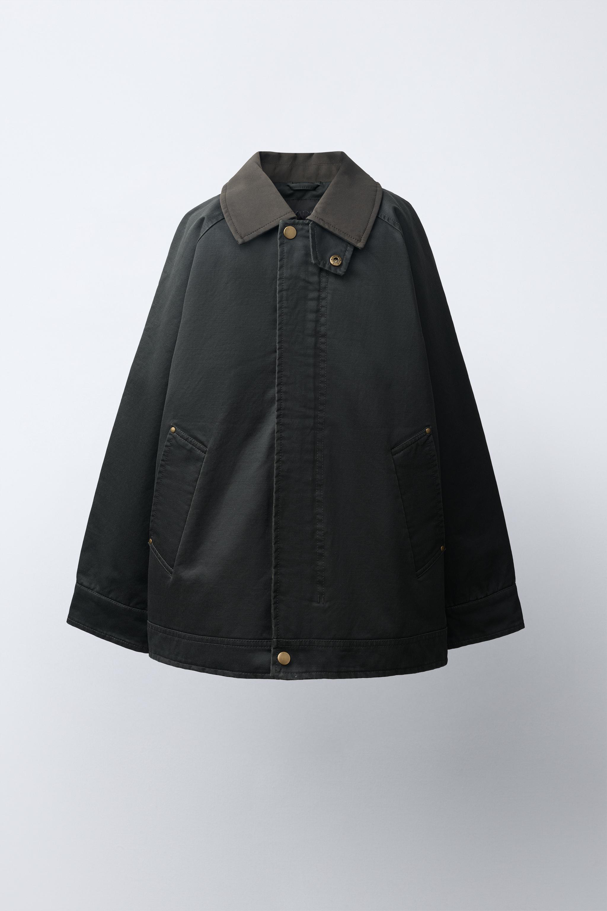 BLOUSON CIRÉ À COL CONTRASTÉ